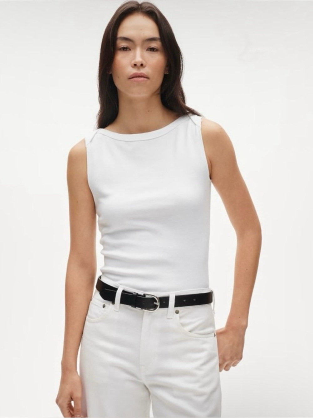 NWT J. Crew Perfect-fit Boatneck Tank Top White